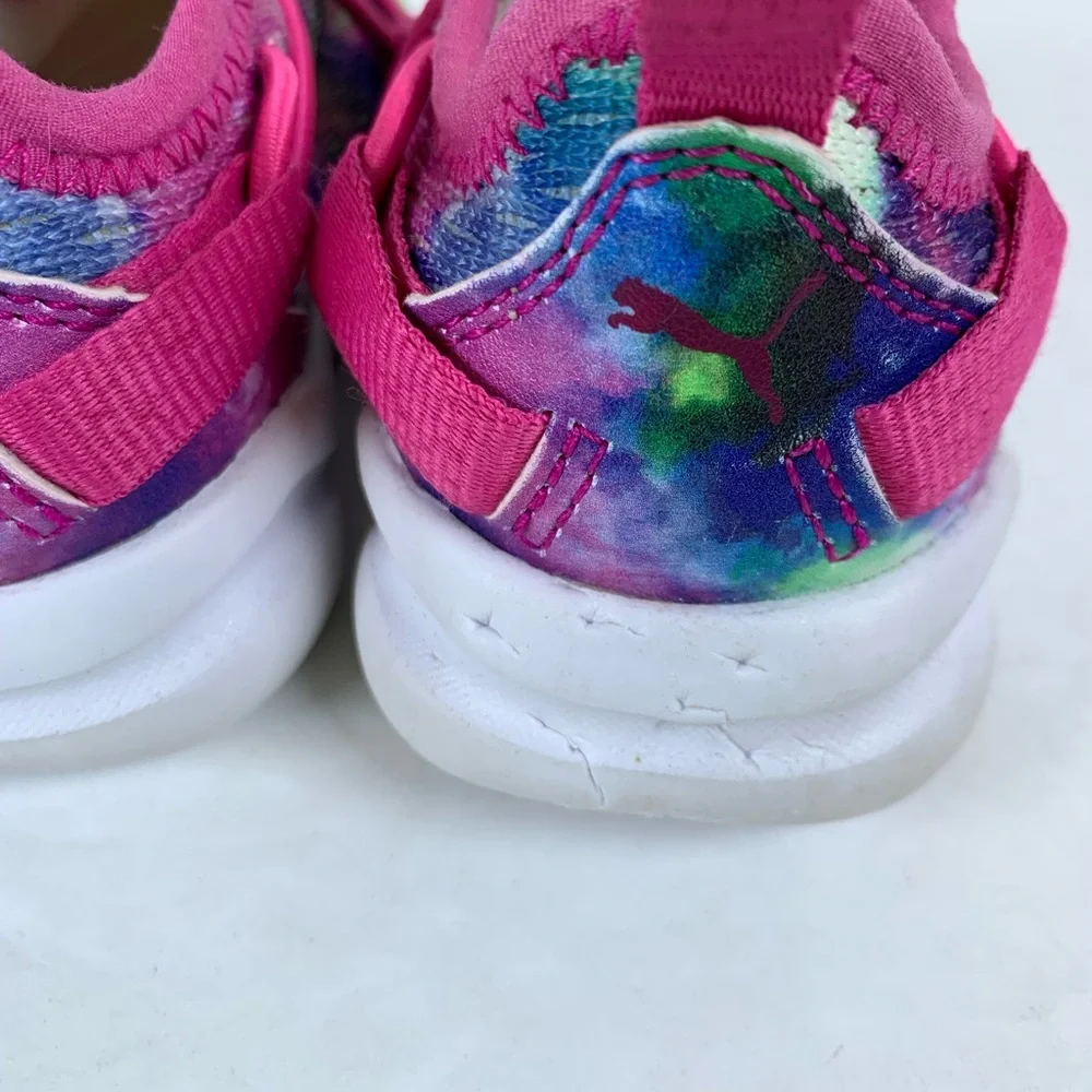 Puma Softride Abstract Print Baby Girls Running Waking Shoes Size 4 (S523)
